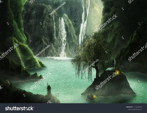 Fantasy Landscape Digital Art Stock Illustration 1113533810 | Shutterstock