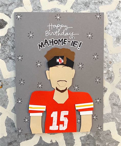 Football Birthday Card Patrick Mahomes Birthday Card | Etsy