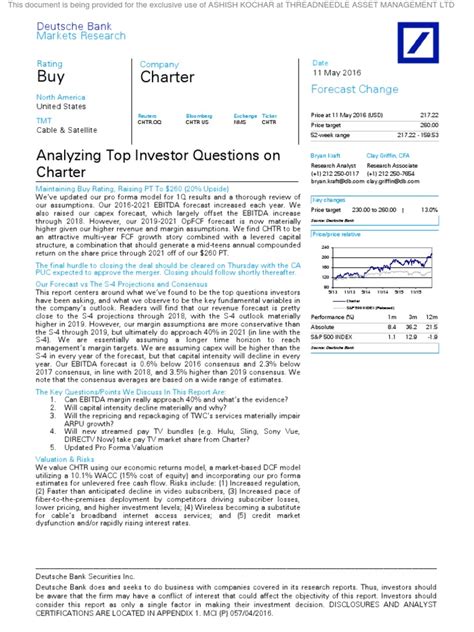 DB CHTR | PDF | Option (Finance) | Securities Research