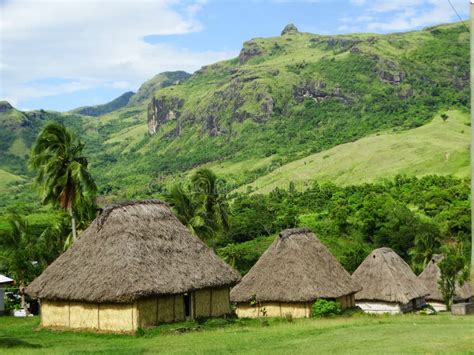 Fiji - Traditional Houses - Bure at the Navala Village Stock Photo - Image of south, attraction ...