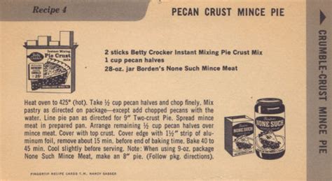 Pecan Crust Mince Pie Recipe – Vintage « RecipeCurio.com