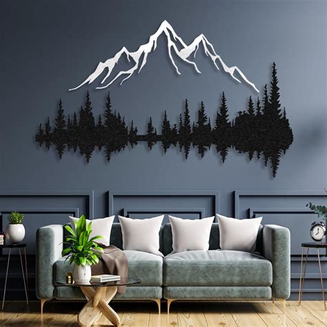 Mountain and Forest Metal Wall Art Hill and Trees Metal Wall - Etsy Canada