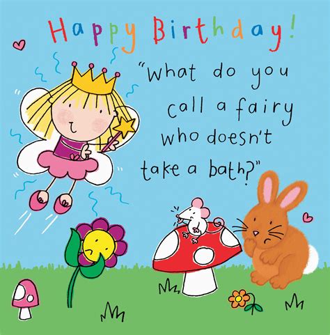 Funny Jokes for A Birthday Card Fairy Funny Joke Birthday Card for Kids ...