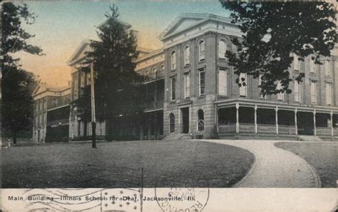 Main Building, Illinois School for Deaf Jacksonville, IL Postcard