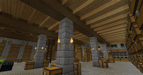 Basement sub floor and beams. Steps, slab, stripped wood. : Minecraft