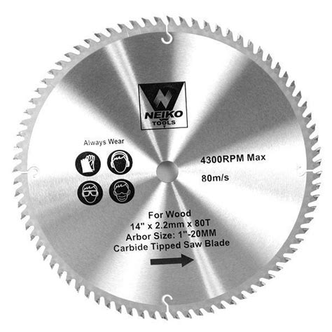 Table Saw Blades for Wood Carbide Tipped 14" inch x 80 Teeth Home & Garden Saw Blades