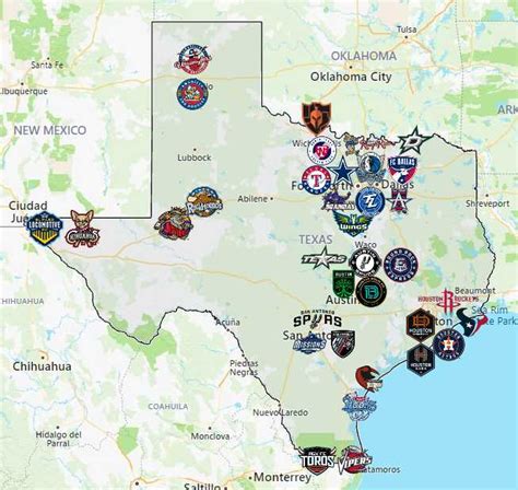 Sports Teams in Texas - Sport League Maps