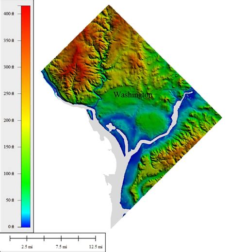 Washington Dc Elevation Map – Map Vector