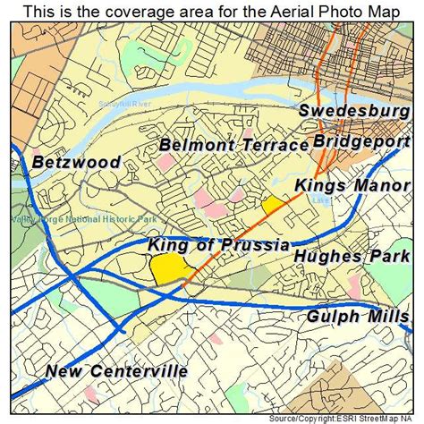 Aerial Photography Map of King of Prussia, PA Pennsylvania