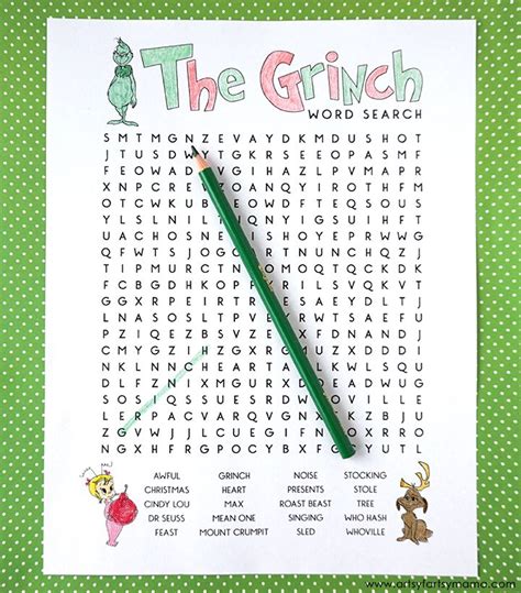 Free Printable Grinch Word Search #grinch #christmas #freeprintables # ...