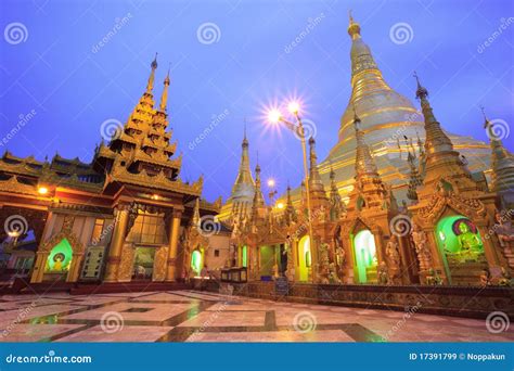 Shwedagon Pagoda at Sunrise,Bagan, Myanmar Stock Image - Image of ...