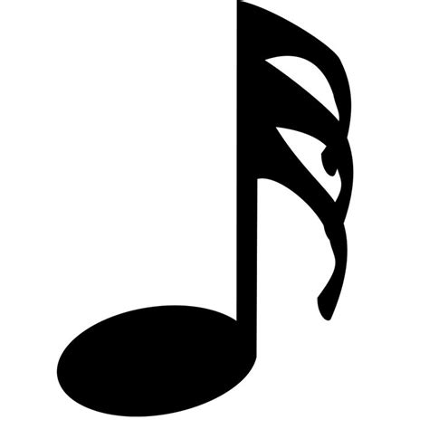 a black and white silhouette of a musical note