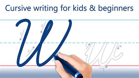 How to write letter "W". Cursive writing for kids and beginners. Handwriting practice. - YouTube