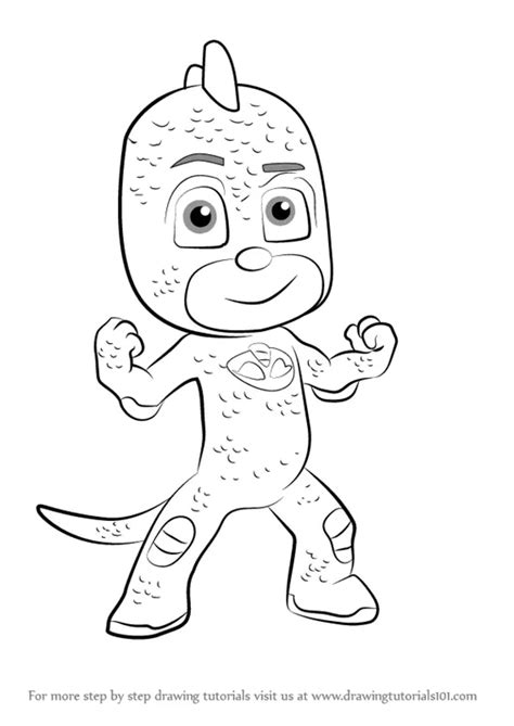 How to Draw Gekko from PJ Masks (PJ Masks) Step by Step ...