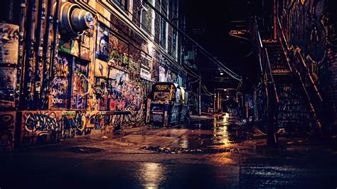 Download Urban Night Artistic Graffiti 4k Ultra HD Wallpaper