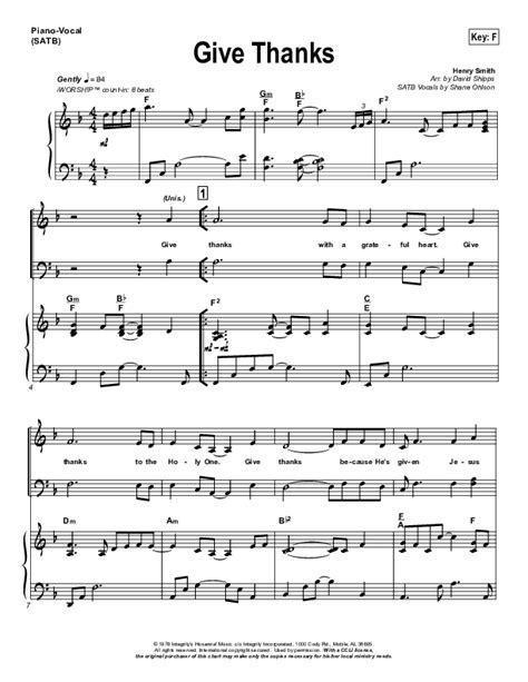 Give Thanks Sheet Music PDF (Don Moen) - PraiseCharts