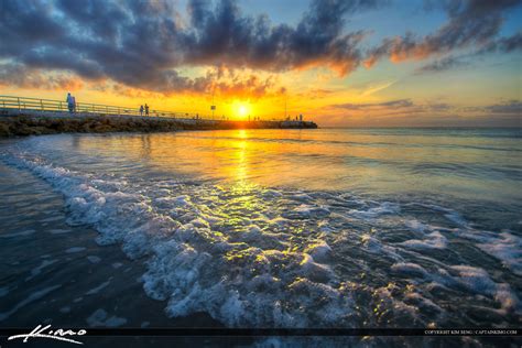 Sunrise at Jupiter Inlet along Beach