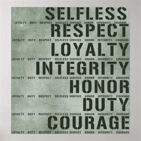 Military values poster | Zazzle