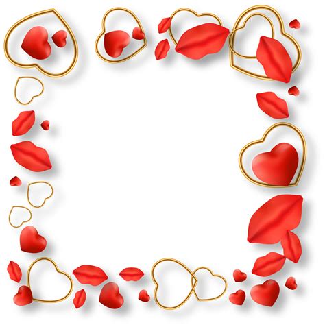 Red Romantic Love Heart Frame Background for Valentine's day 16327987 PNG