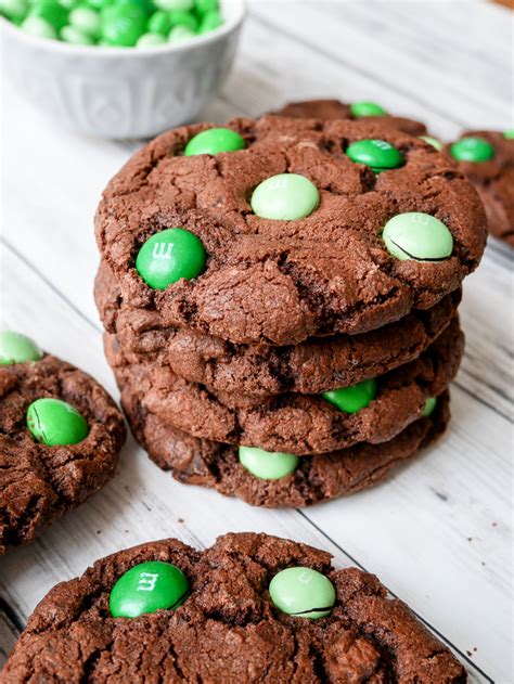 Mint Chocolate M&M Cookies | What Charlotte Baked