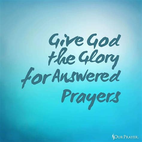 Give God the Glory for Answered Prayers