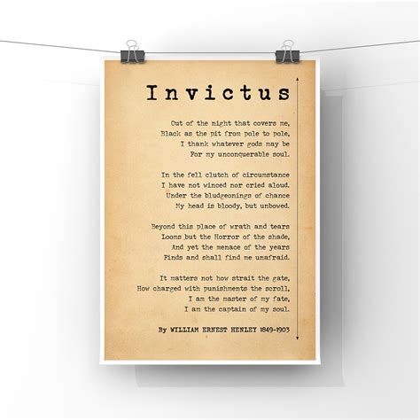 Printable Invictus Poem