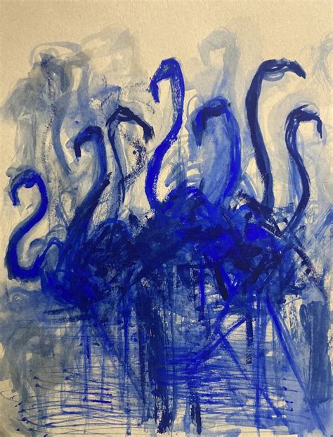 Blue Flamingos Painting by Amanda Raulerson | Saatchi Art