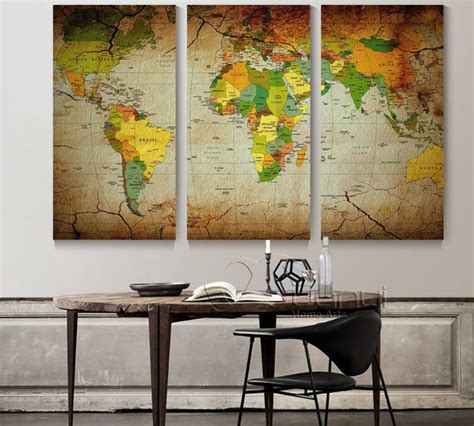 World Map Canvas Wall Art