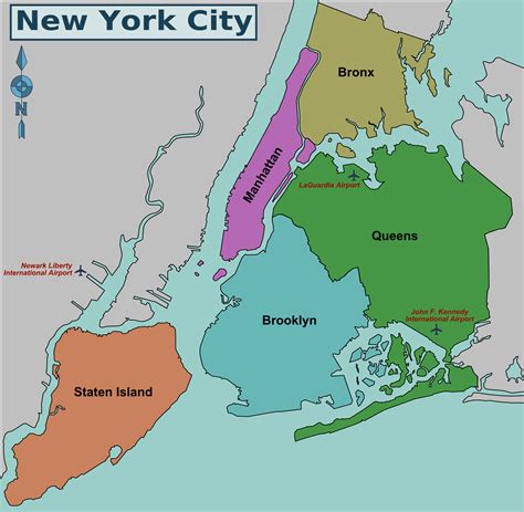 Map of NYC 5 boroughs & neighborhoods