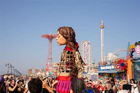 Little Amal, the refugee puppet, makes her way through New York City ...