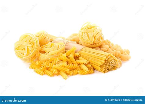 Pasta Isolated on White Background Stock Photo - Image of tagliatelle ...