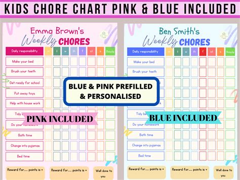 Personalised Family Cleaning Schedule, Kids Chore List, Cleaning ...