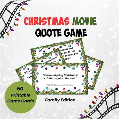 Christmas Movie Quote Trivia Game Printable Family Game Christmas Party Game Holiday Party ...