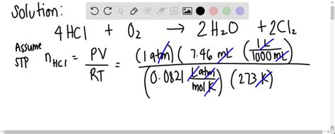 SOLVED: gaseous hydrogen chloride reacts with oxygen gas to form ...
