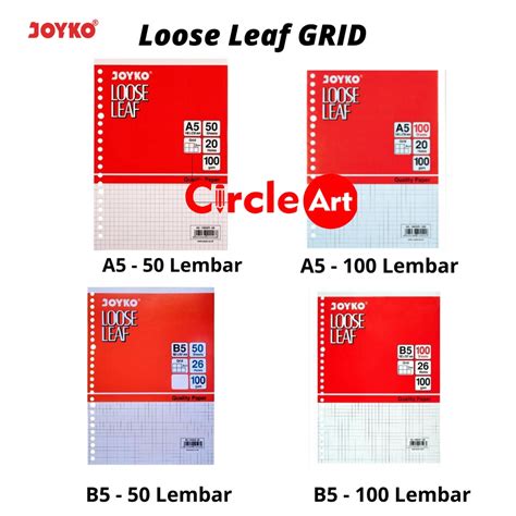 Jual Joyko Loose Leaf Grid / Kertas Binder Kotak / Isi Binder Ukuran A5 - B5 | Shopee Indonesia