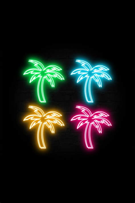 Awesome Multicolored Neon Palm Trees | Neon palm tree, Wallpaper iphone neon, Neon wallpaper