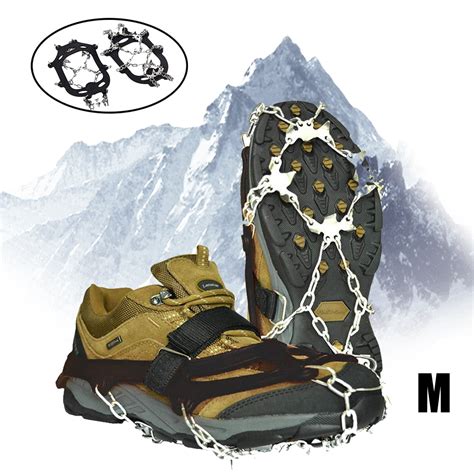 Crampons Shoe Spikes, with 19 Stainless Steel Teeth Spikes, Anti-Slip ...