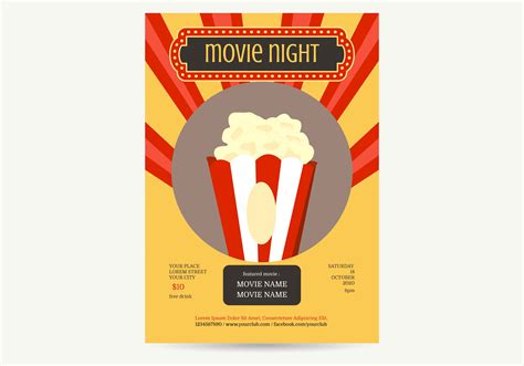 Movie Night Poster Vector Illustration 259813 Vector Art at Vecteezy