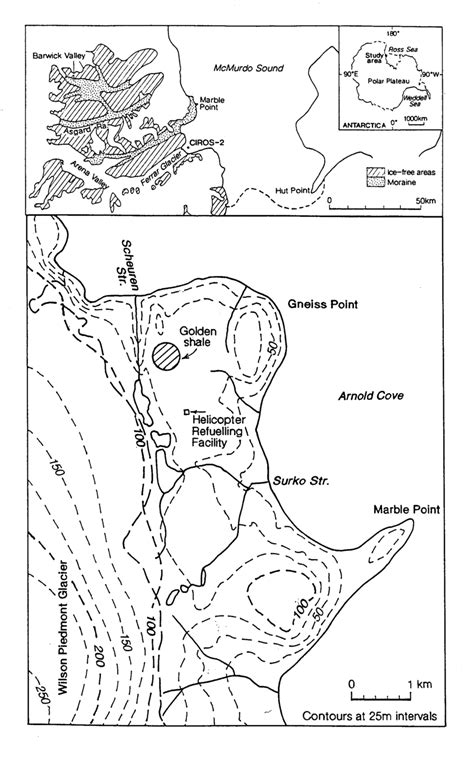 Map of the McMurdo Dry Valleys (upper) and the coastal area around... | Download Scientific Diagram