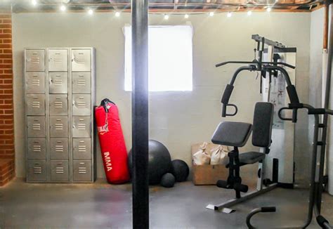 Creating a Home Gym in an Unfinished Basement on a $100 Budget - Lovely Etc.