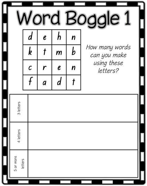 Printable Boggle Word Game | K5 Worksheets | Word games for kids, Word work, Boggle board