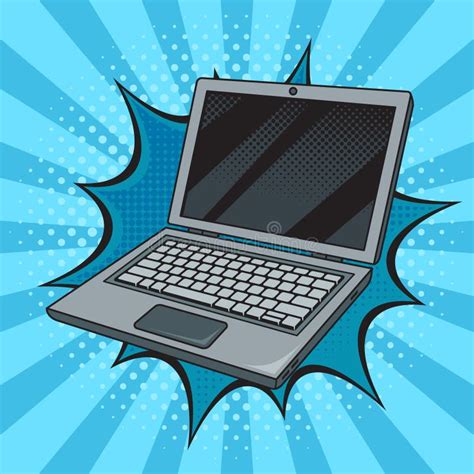 Open Laptop Pinup Popart Vektorgrafik Vektor Abbildung - Illustration von nachricht, komisch ...