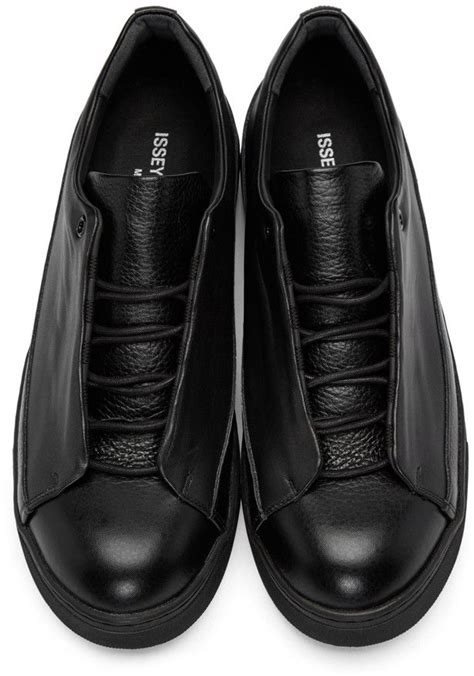 Issey Miyake Men - Black Leather Sneakers | Sneakers men fashion, Adidas shoes mens, Issey ...