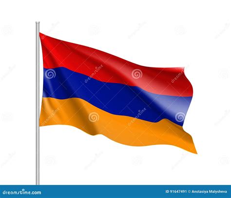 Armenia National Flag, Realistic Vector Illustration Stock Vector ...