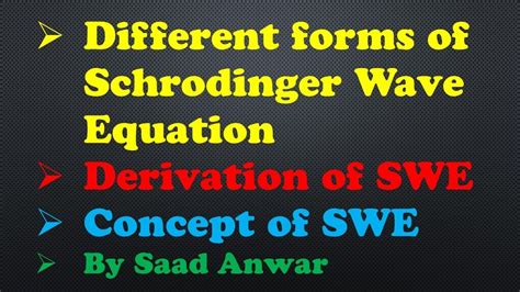 Easiest Derivation of Schrodinger Wave Equation |Applications ...