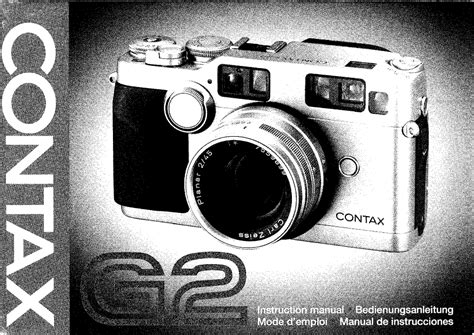 Contax G2 Users Manual Instruction