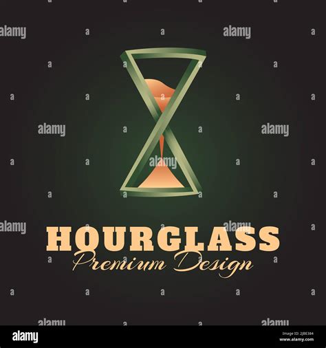 luxury 3D gold hourglass logo vector illustration design, modern ...