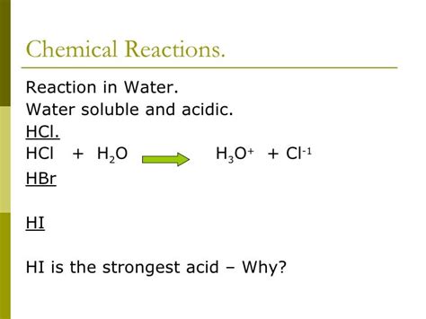 Lesson 5 Hydrogen Halides.