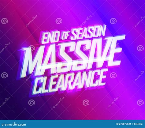 End of Season Massive Clearance Sale Web Banner or Flyer Mockup Stock Illustration ...