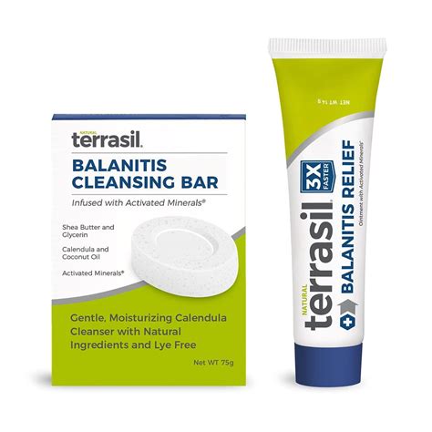 Terrasil Balanitis Treatment Ointment & Cleansing Bar System - Relief for Irritation ...